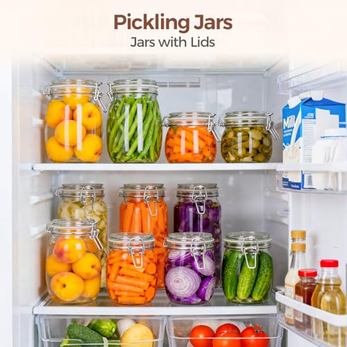 Glass Mason Jars with Airtight Lids 25oz 6 Pack Pickling Pantry (6 Count)