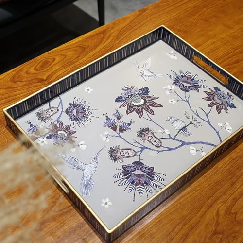 Rectangle Plastic Serving Tray with Handles