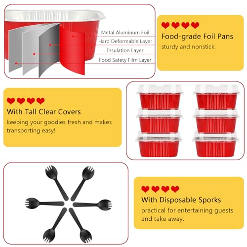 80 Pack 10oz Mini Cake Pans with Lids and Spoons for Bake Sales (80 Count)