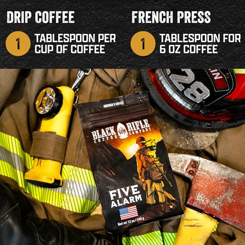 Black Rifle Coffee Medium Roast Ground Coffee Five Alarm 12 oz (12 Ounce)