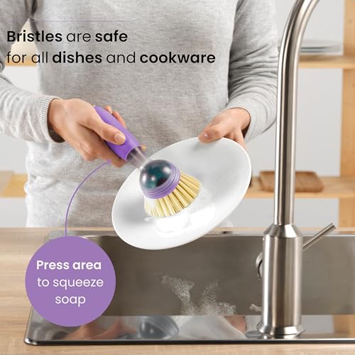 Rengo Dish Brush with Soap Dispenser