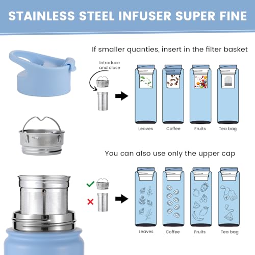 Tea Infuser Water Bottle 22 Oz