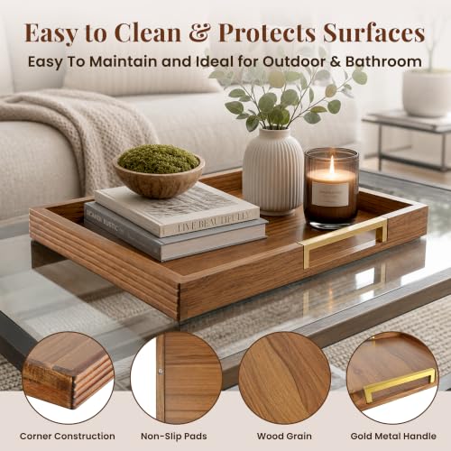 Large Square Ottoman Tray for Living Room and Coffee Table