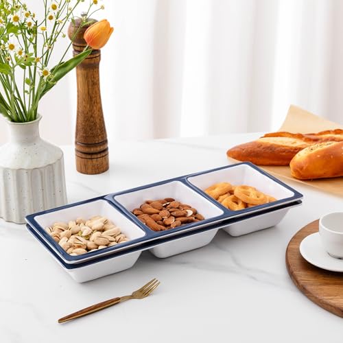 3 Section Divided Serving Trays (2 Count)