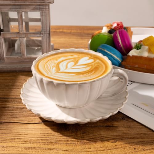 Ceramic Latte Cup with Saucer