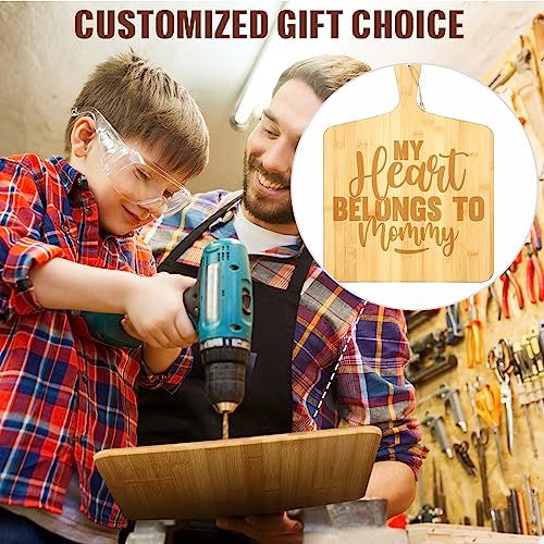 12 Packs 17 x 13 Inch Wooden Bamboo Cutting Board Set with Handles Large Kitchen Serving Plain Chopping Board Bulk Gifts for Mom for Vegetables Meat Pizza Cheese Fruit Bread (12 Count)