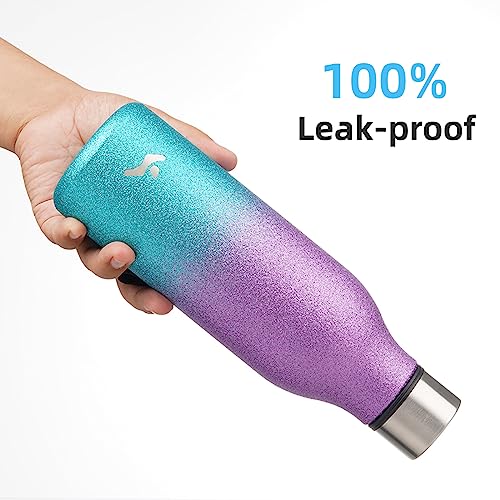 18 oz Insulated Stainless Steel Metal Water Bottle with Strap