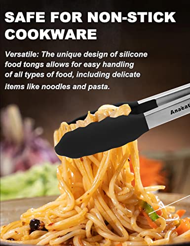 Non Stick Silicone Locking Tong Set of 2