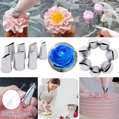 8 Pcs Rose Flower Piping Tips Set