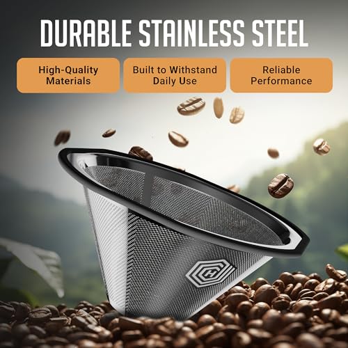 Reusable Metal Coffee Filter for Kalita Wave 185 and OXO 8 Cup
