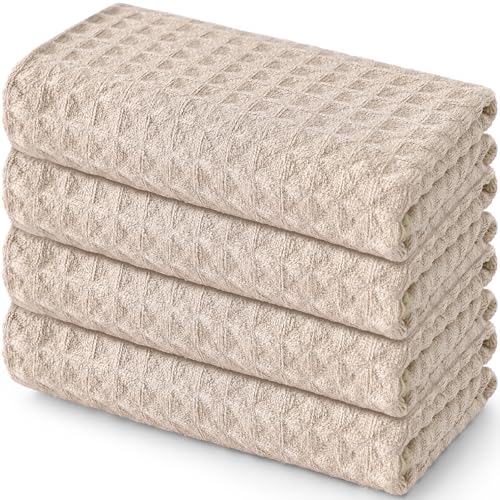 Microfiber Waffle Weave Kitchen Towels (4 Count)