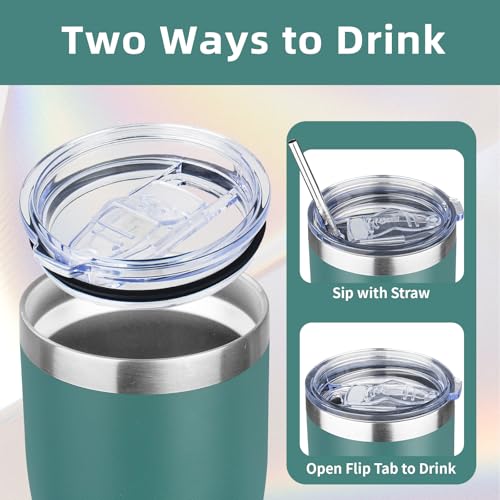 20oz Insulated Tumbler with Lid Straw Travel Coffee Mug Cup