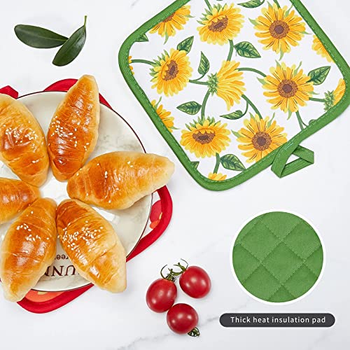 Oven Mitts and Potholders Dish Towles Set 100% Cotton for Perfect for Gifting (16 Ounce)