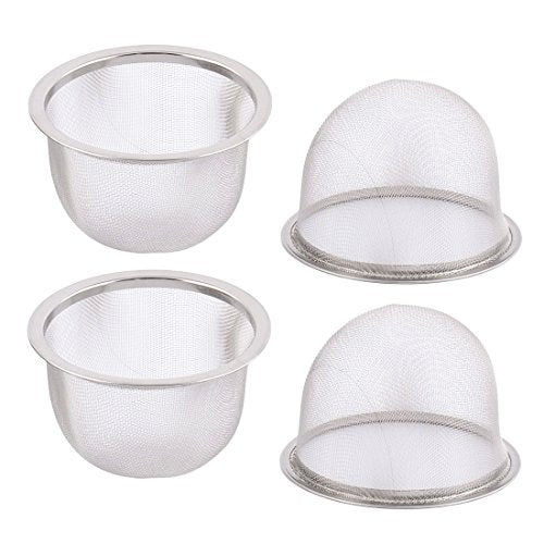 4pcs Stainless Steel Mesh Tea Leaves Stainer Teapot 3.1In Silver (4 Count)