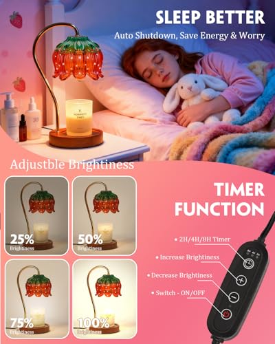 Flower Candle Warmer Lamp with Timer