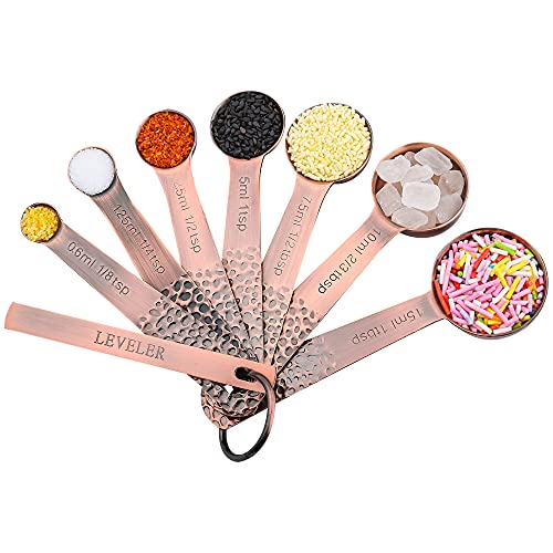 Copper Measuring Cups and Spoons Set 14