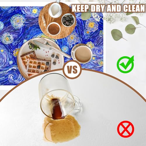Starry Night Coffee Mat Absorbent Dish Drying Mat for Kitchen Counter Hide Stain Rubber Backed Coffee Bar Accessories Fit Under Espresso Machine Dish Rack