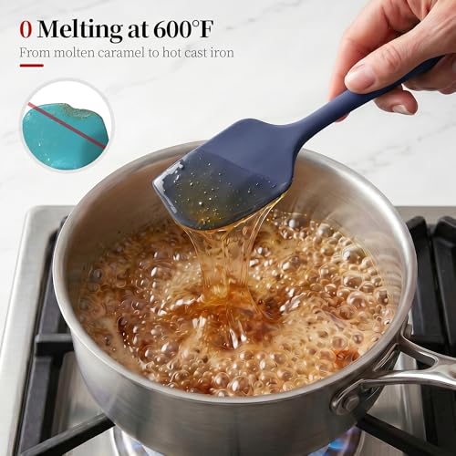 600ºF Heat Resistant Silicone Spatula Spoonula Set of 3