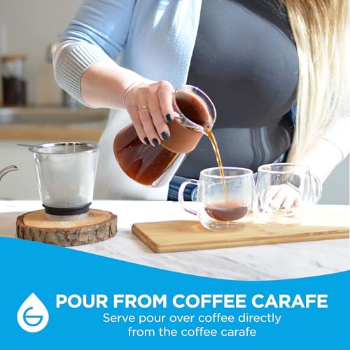Amsterdam Glass Pour Over Coffee Maker with Steel Filter 27.6 Fl Oz