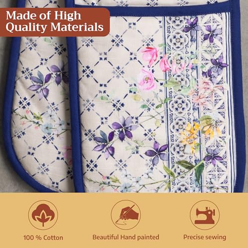 Double Oven Mitts 100% Cotton Double Oven Glove