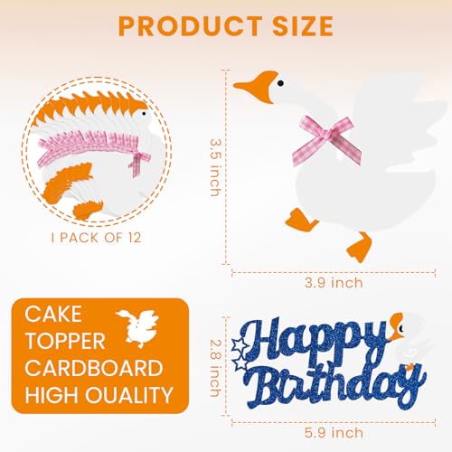 12PCS Silly Goose Cupcake Toppers
