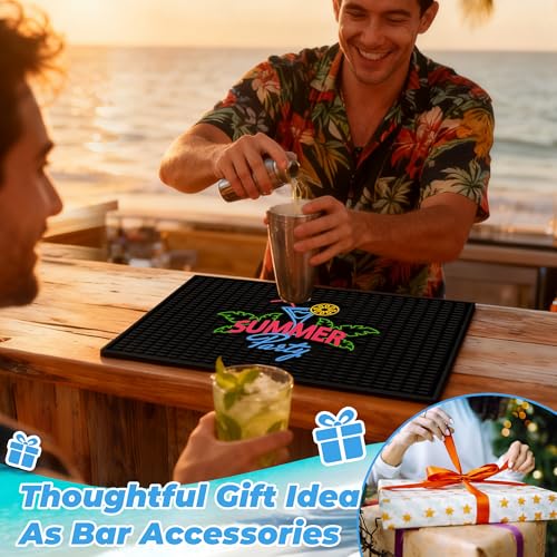 Neon Tiki Black Bar Mat 18 x 12 Inch