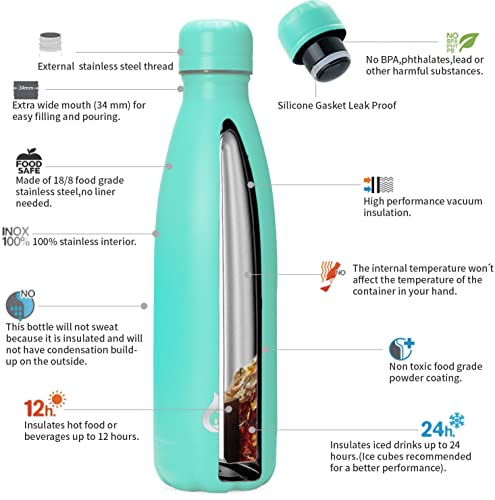 17 oz Small Insulated Water Bottle