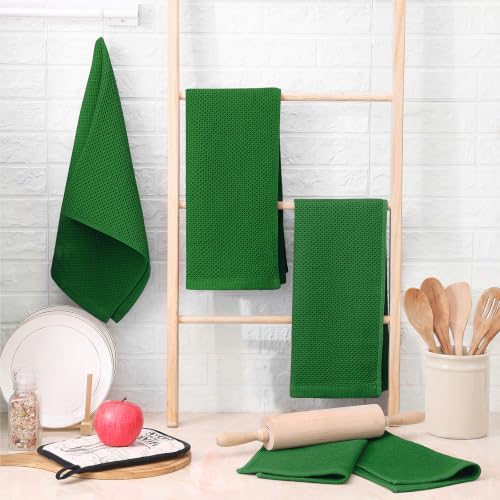 100% Cotton Waffle Weave Kitchen Dish Towels 4 (4 Count)