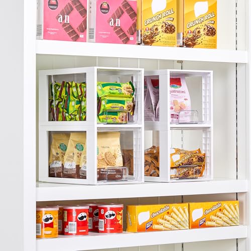 4 Pack Large Stackable Storage Drawers (4 Count)
