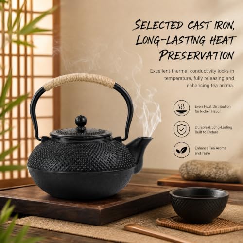 50.7oz Large Cast Iron Teapot for Stove