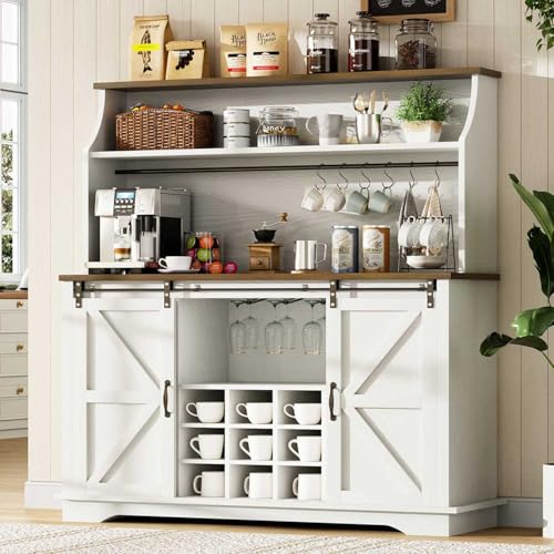 47 Inch Farmhouse Coffee Bar Cabinet with 3