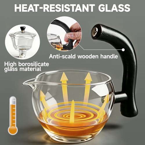 Lazy Gong Fu Tea Set Semi Automatic Magnetic Glass Teapot