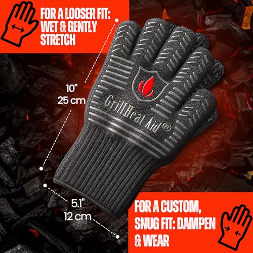 Grill Gloves Heat Proof for Men Grilling BBQ Heat Resistant Gloves (2 Count)
