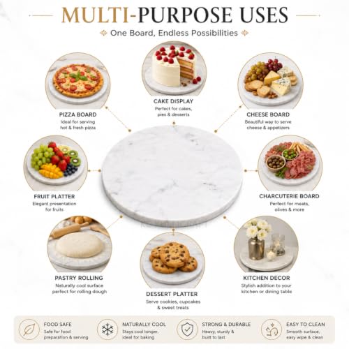 11 Inch Round Marble Cheese Cutting Board