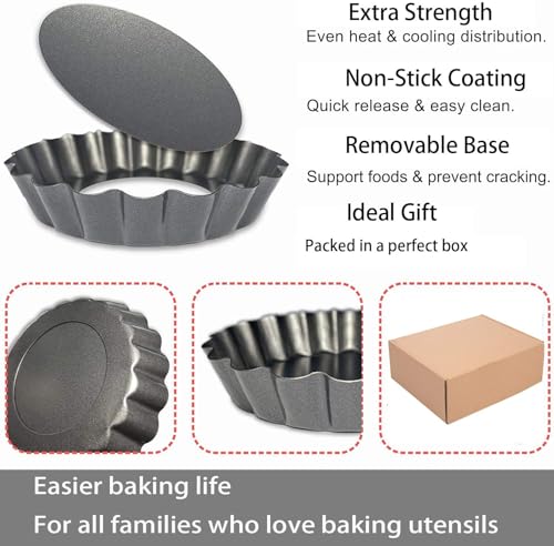 4" Tart Pans with Removable Bottom