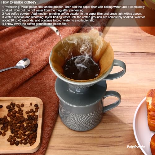 Pour Over Coffee Maker with 100 Sheets of Paper Filter