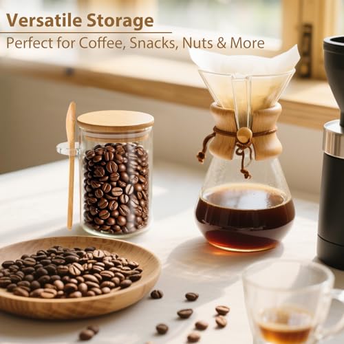 12 Pack 8 oz Round Glass Spice Jars with Lids and Spoons (12 Count)