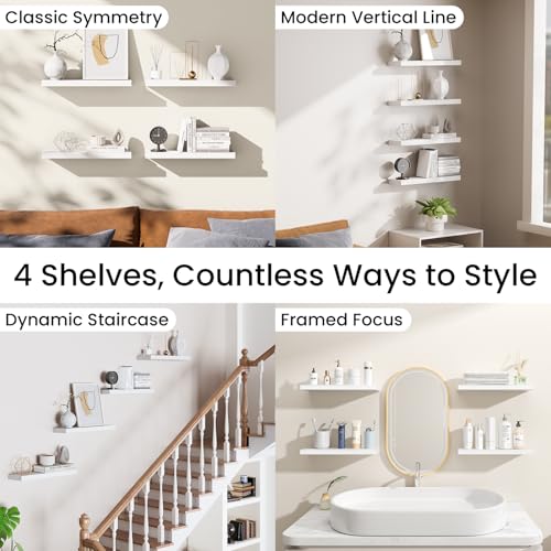 White Floating Shelves 15.7in