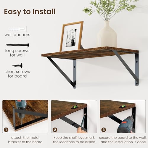 Deep Floating Shelves for Wall (2 Count)