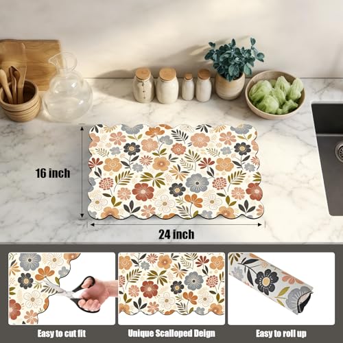 Scalloped Dish Drying Mats for Kitchen Counter