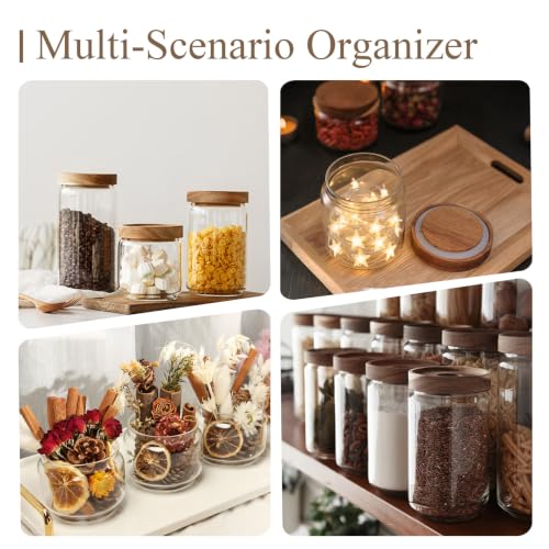 Glass Jars with Airtight Wood Lids (2 Count)