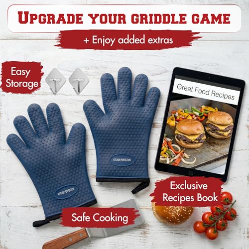 Silicone Griddle Grill Gloves Heat Resistant Oven Mitts
