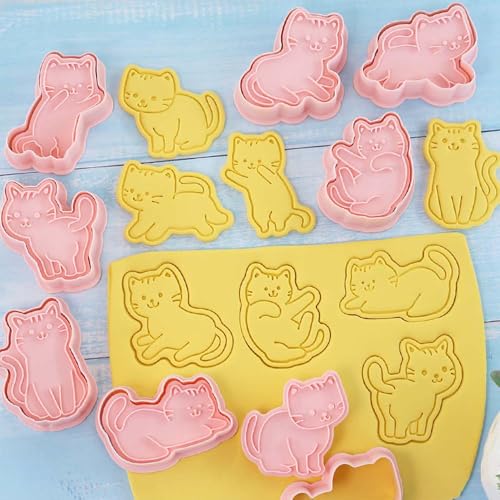 8 pcs Cat Cookie Cutters Set (8 Count)