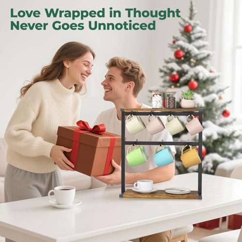 Coffee Mug Holder Cup Tree Rack for Coffee Bar Countertop