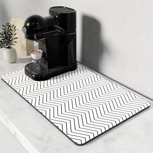 Coffee Mat 12" x 19" Cute Coffee Bar Mats for Espresso Machine Station Accessories and Organizer