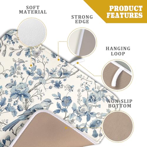 Chinoiserie Trees Dish Drying Mat for Kitchen Counter