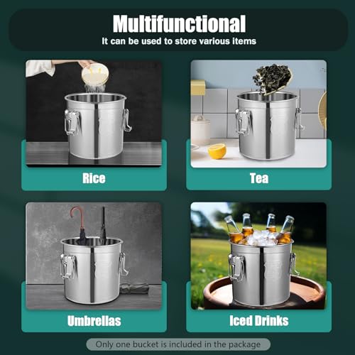 405 OZ Stainless Steel Canister Rice Cereal Grain Storage Containers with Lid Airtight Coffee Bean Storage Milk Flour Sugar Food Storage for Home Bar Restaurant