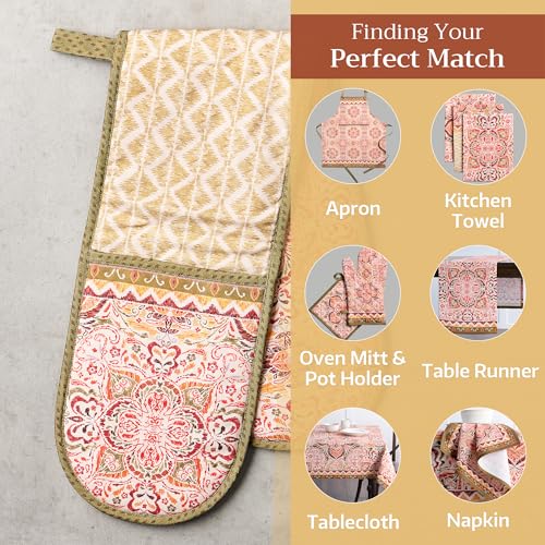 Double Oven Mitts 100% Cotton Double Oven Glove
