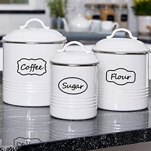 Kitchen Pantry Food Containers Clear Labels with Black Border
