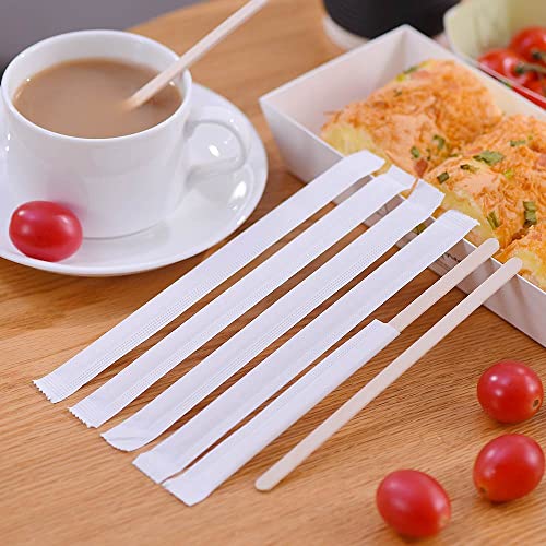 5.5" 1000pcs Individually Wrapped Coffee Stirrers Wood